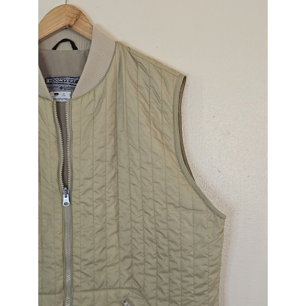 Vintage Convert By Columbia Quilted Vest Mens Large Beige Y2K Gorpcore Techwear - Picture 3 of 11